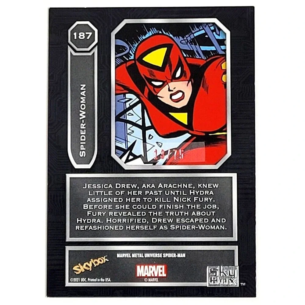 2022 UD MARVEL METAL UNIVERSE SPIDER-MAN‎ - SPIDER-WOMAN LIGHT FX PINK #D 13/75